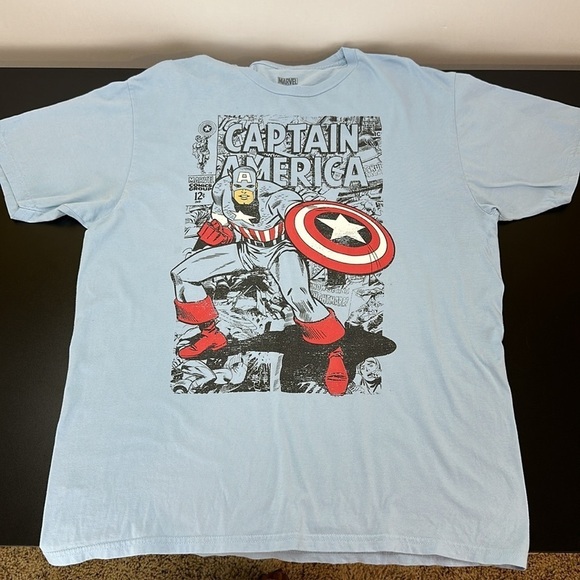 Marvel Blue Captain America Graphic Tee T-Shirt XL Marvel Comics Group - Picture 3 of 12